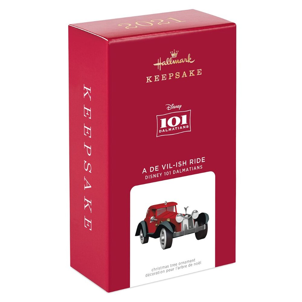 New! Disney 101 Dalmatians Cruella de Vil Hotrod Hallmark Keepsake Ornament